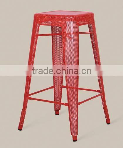 Vintage Industrial Stripped and Polished Meta French Style Cafe Bar Stool