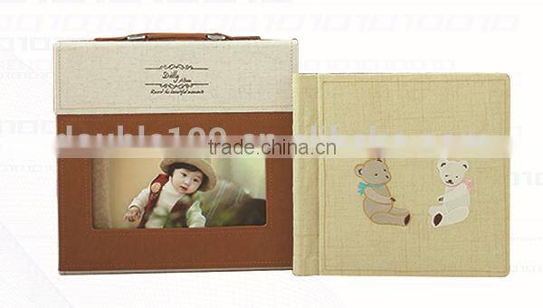 hot sale high quality low price Double100 leather baby photo album