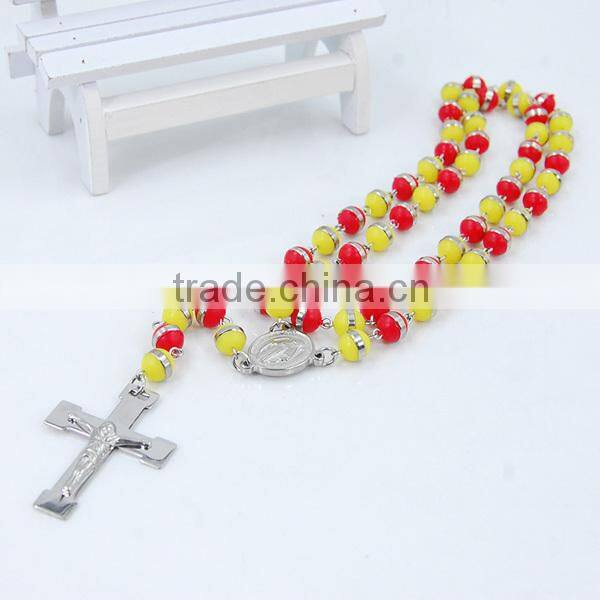 Fashion Colorful beads CATHOLIC Rosary necklace Sweater dress necklace chain