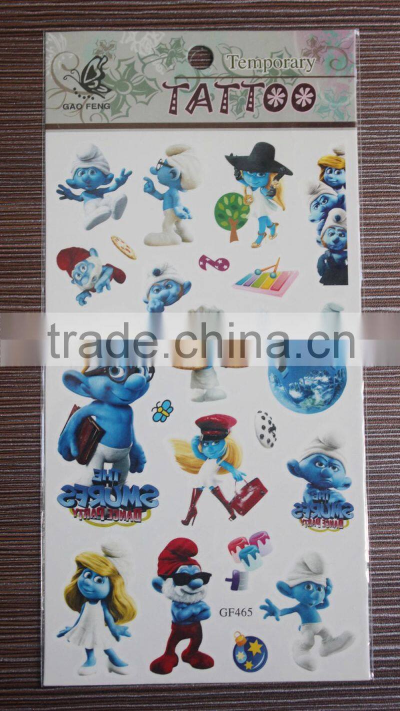 2016 hot slae eco-friendly high quality children's tattoo stickers