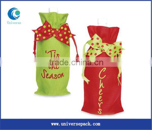 Customized White Velvet Wine Bag With Personal Printing Custom Design Bags