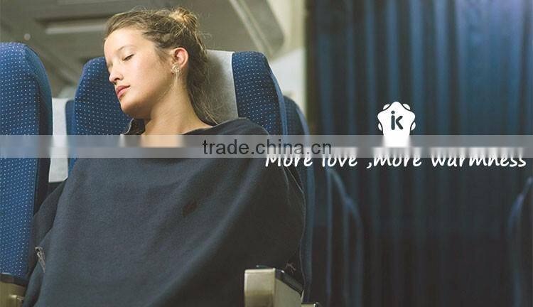 China Factory Plaid Colorful Fleece Airline Blanket