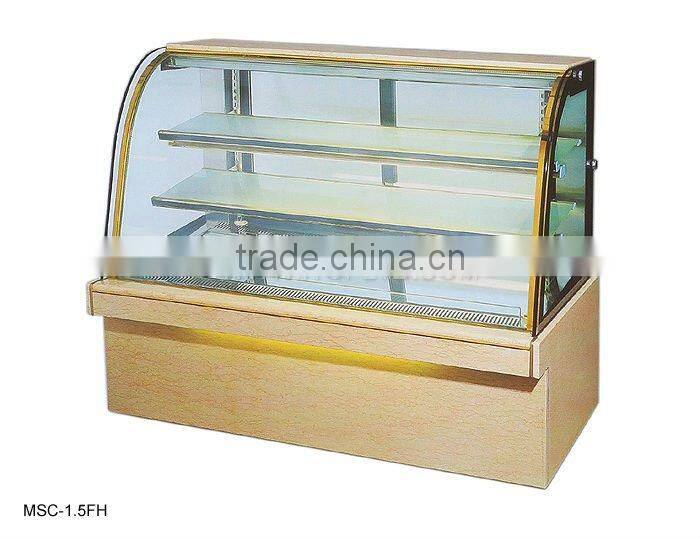 single curve bakery refrigerator showcase