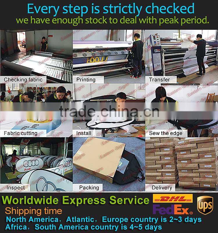 Portable Peach Skin Fabric Custom Advertising Pop Out Banner