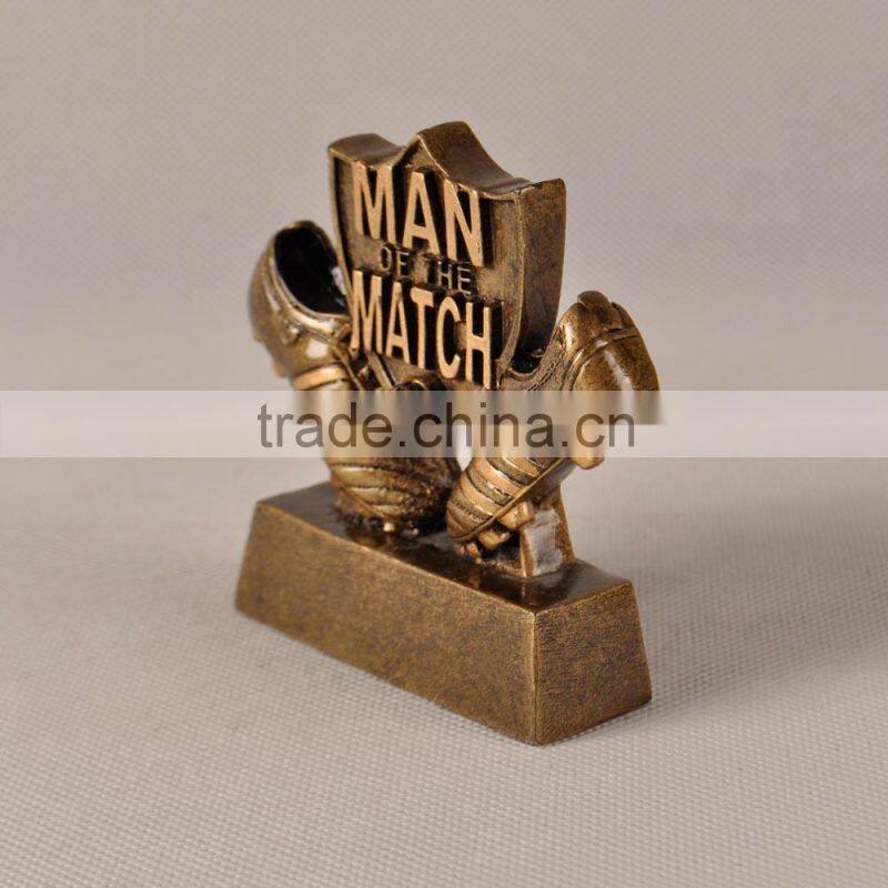 "Man of the match" resin sports sculpture