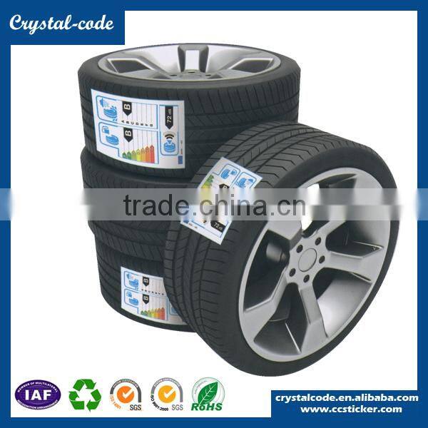 Cheap car strong adhesive Tyre label, Rubber tyre sticker, Strong adhesive tire sticker