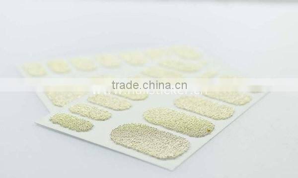 Custom sexy green 3D nail art sticker caviar nail arts mini beads 14 day nail decals nails factory