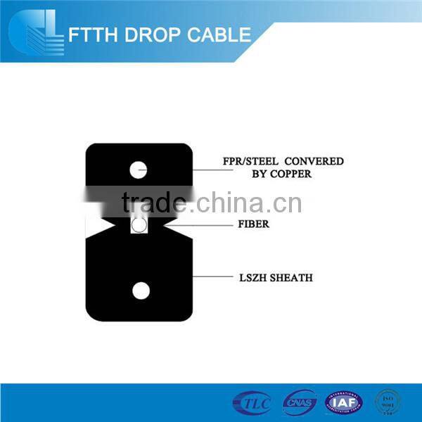 2 parallel FRP drop cable multimode OM3 fiber optic cable GJXH