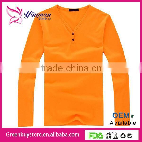 2014 New Arrived Mens Long Sleeve T Shirt Slim Fit , Fashion V Neck T Shirts For Men