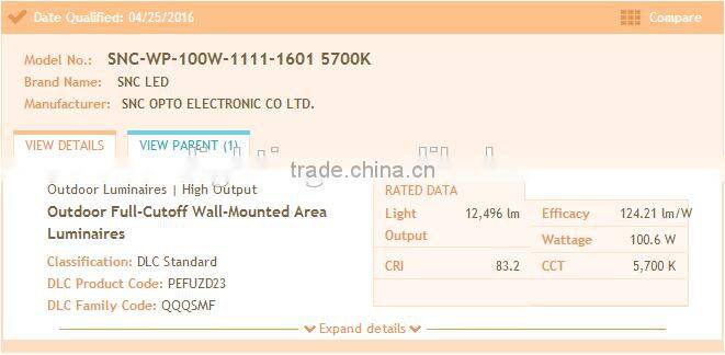 Hot selling new design 100w UL cUL DLC led wall pack with mean well driver as outdoor wall light