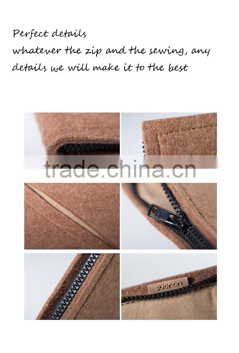 2016 year popular style high quality dark grey felt laptop bag