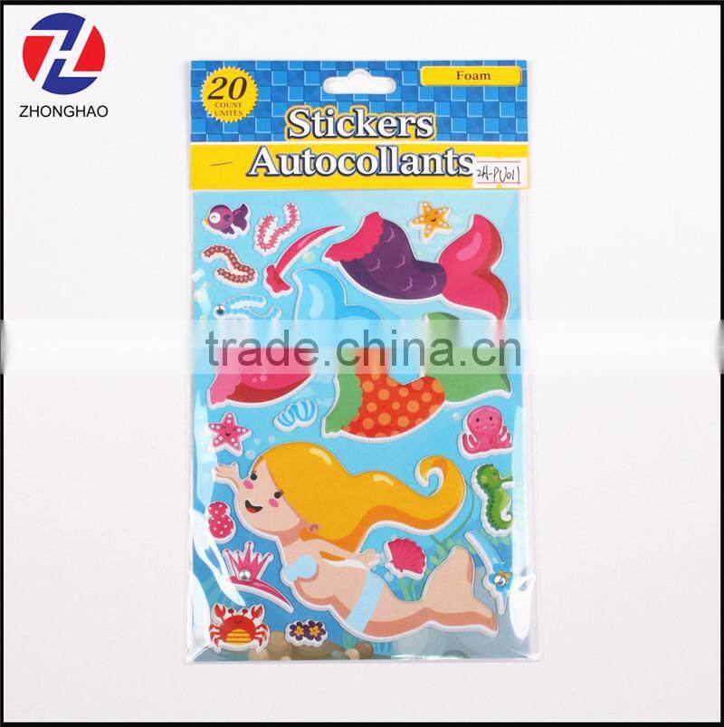 Promotional wholesale custom dress up monkey puffy sticker