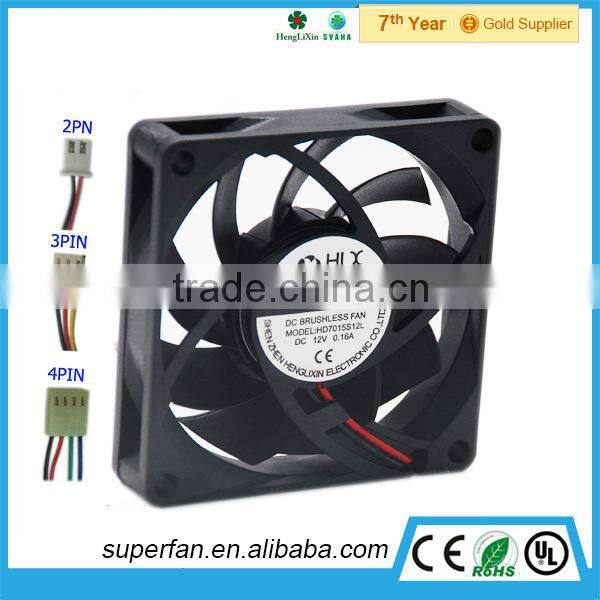 DC 7015 707015mm 5V 12V 24V Large Air Flow DC Brushless Fan For Industry