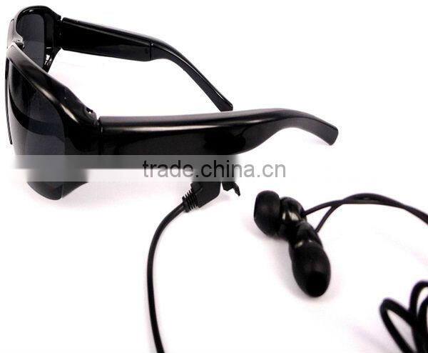 HD 720P sunglasses camera 5.0-mega pixel with MP3 player