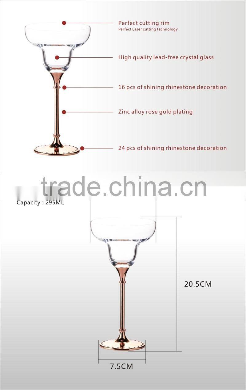 Stocked,Eco-Friendly Feature and Glass Drinkware Type Diamond Shaped Whisky Glass Gold Color Stem Using Wendding