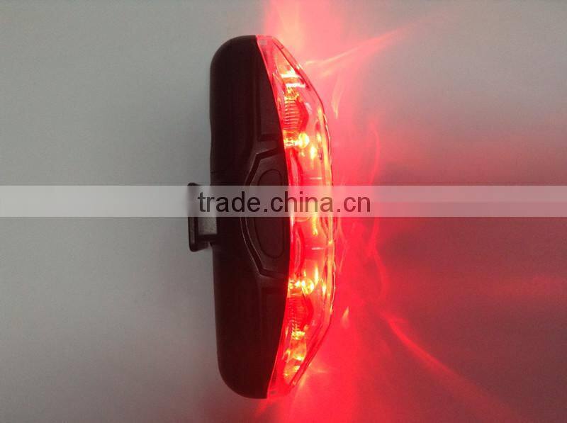 Factory direct sale nice well new design cheap red 5 led bike light
