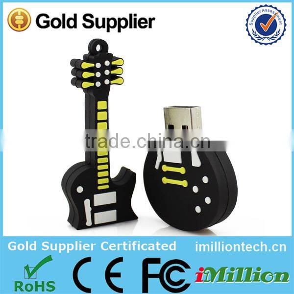 pvc guitar shape usb pen drive musical instrument usb 2.0 pen drive with customized logo