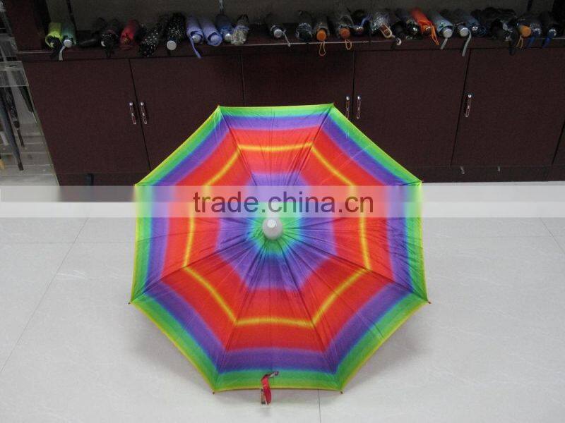 auto open 8ribs rainbow umbrella with water cup