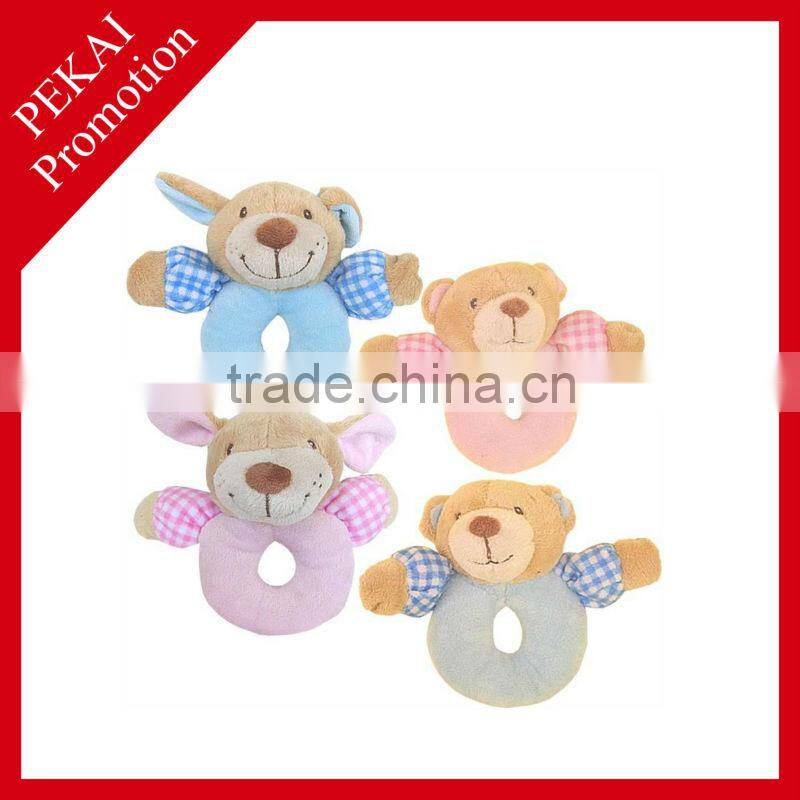 Baby plush bear hand rattle toy, baby rattle baby toys