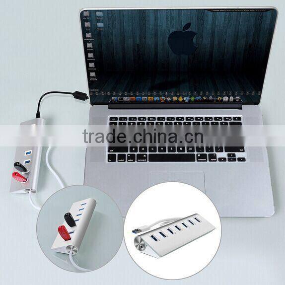 New High-Speed Aluminum 7 Ports USB 3.0 HUB for Macbook PC