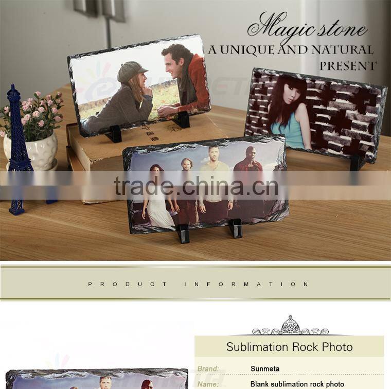 Sunmeta factory supply christmas decoration 12*22cm rock slate, sublimation rock photo(SH-15)
