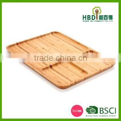Bamboo square plate,wooden compartment tray for sale