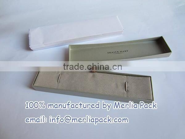 Two Piece Textured Necklace Gift Box Champagne Pearly Paper Quality Jewellery Shop Box