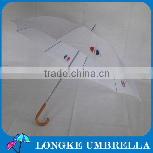75cm solid color manual open Wooden handle golf umbrella