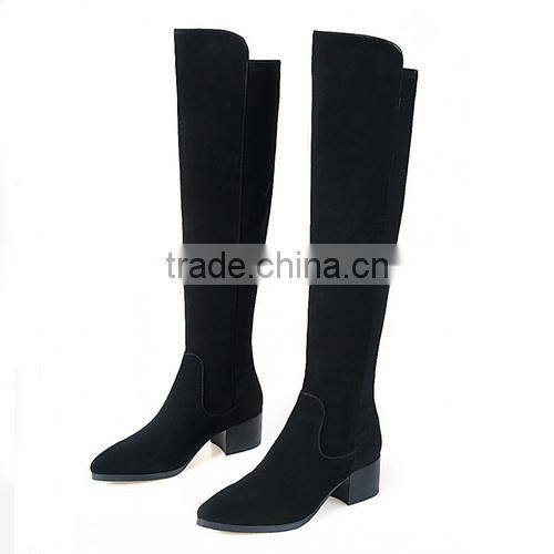 2016 sexy women ladies winter black suede over knee boots CP6893