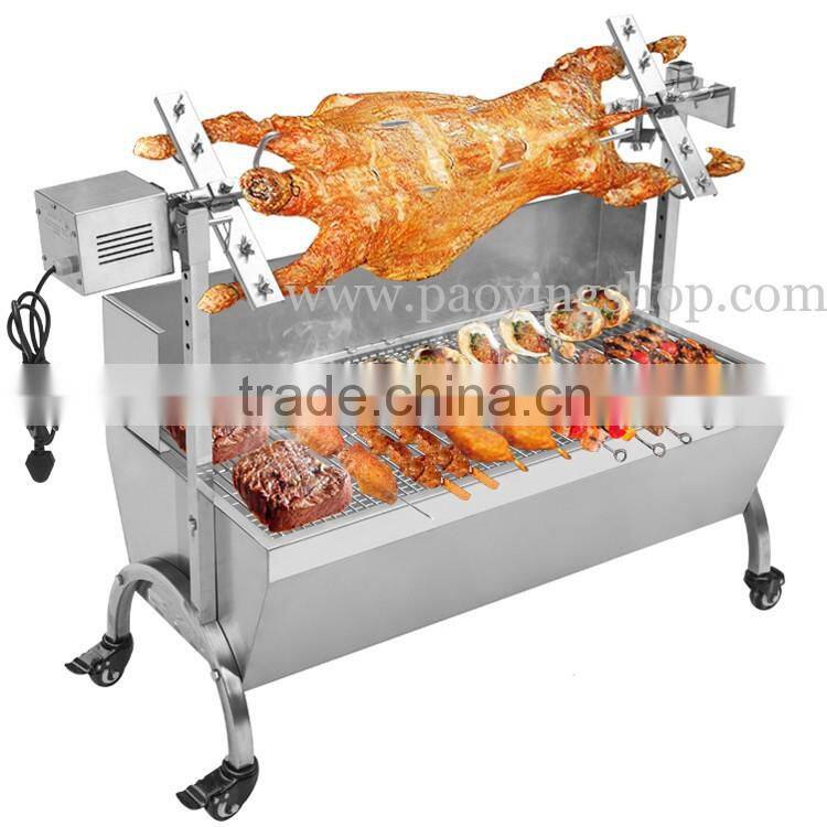 60kg 120cm Commercial Stainless Steel Charcoal Barbeque Roast Machine