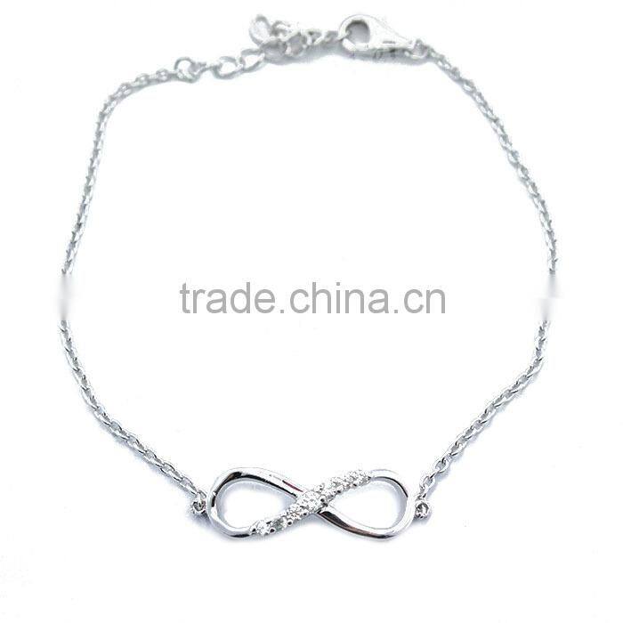 Factory direct sale 925 sterling silver 8 charm bracelet
