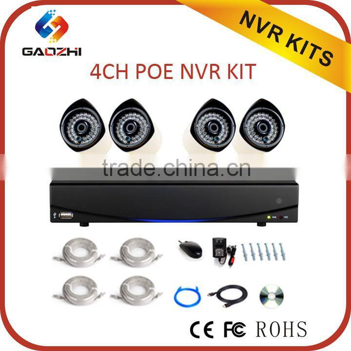 H.264 1080p 4ch poe nvr kit and 8ch nvr kit security camera kit
