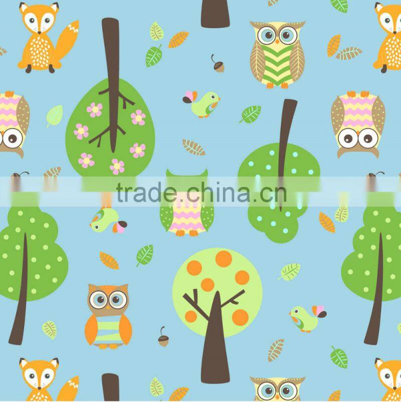 Newest lovely cartoon design of printed tablecloth wuth staright/wave edge