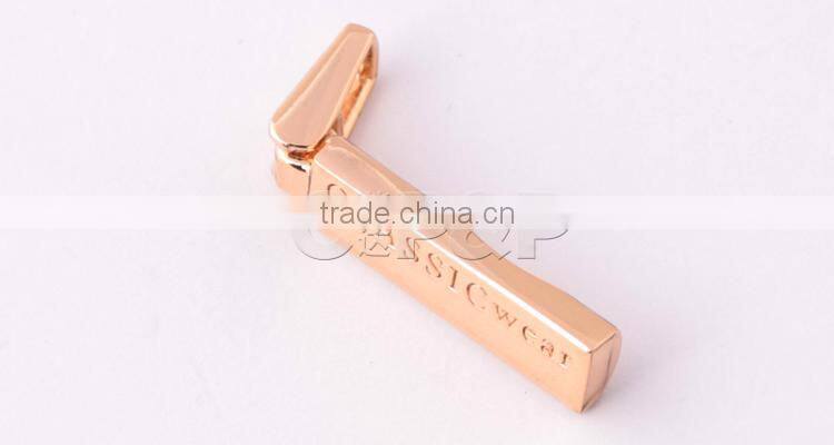 China good gold custom metal zipper puller for dress shirt