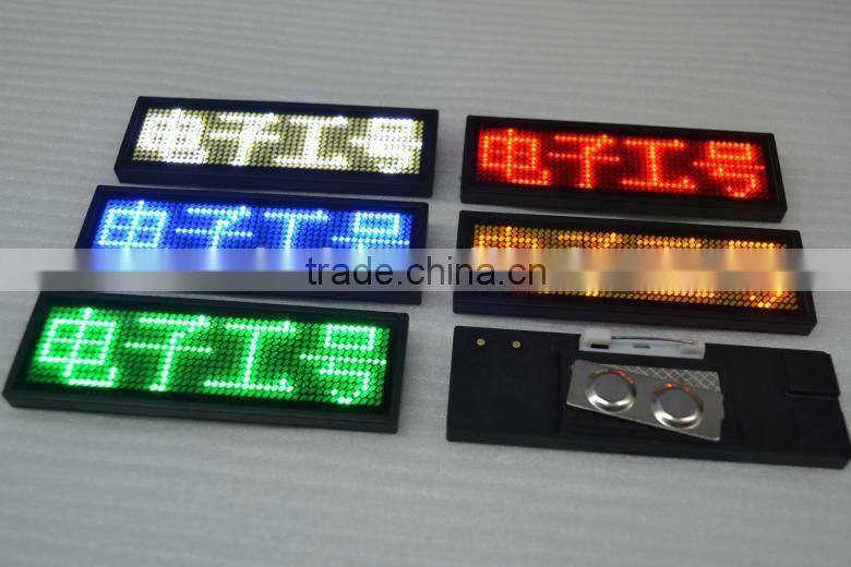 Sinoela Halloween LED flashing name badge custom mini badges tin star light-up badges scrolling led name badge
