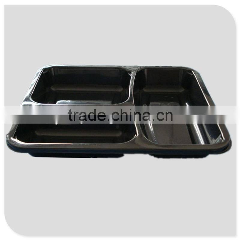 black plastic food trays without lid