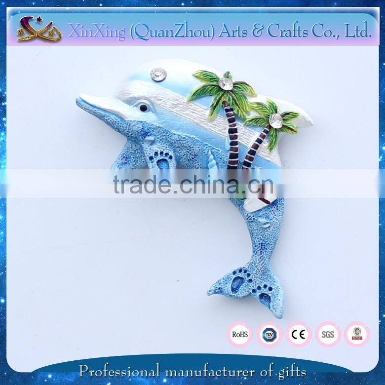 resin beach dolphin shape dominican souvenir magnet