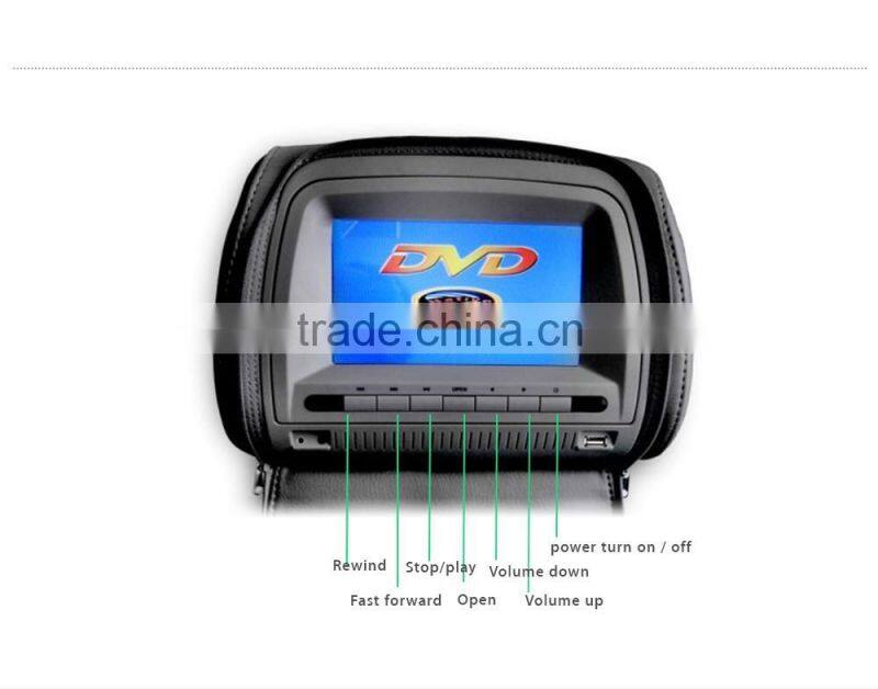 7inch HD Digital Touch screen Car Headrest monitor DVD play