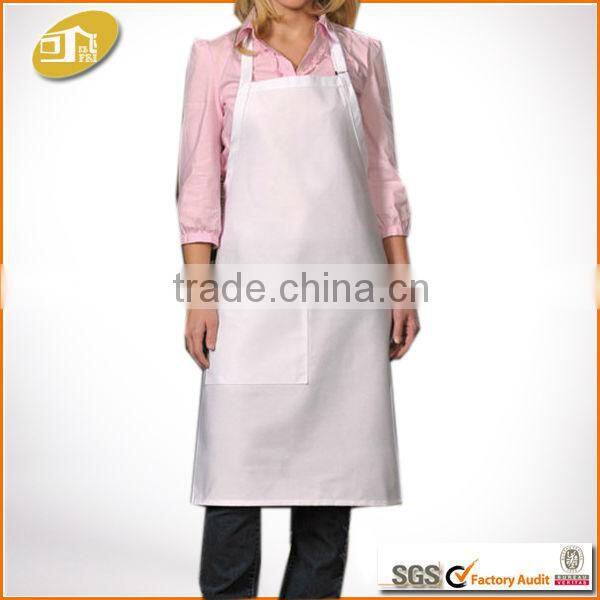 Long Plain White Butcher Bib Apron