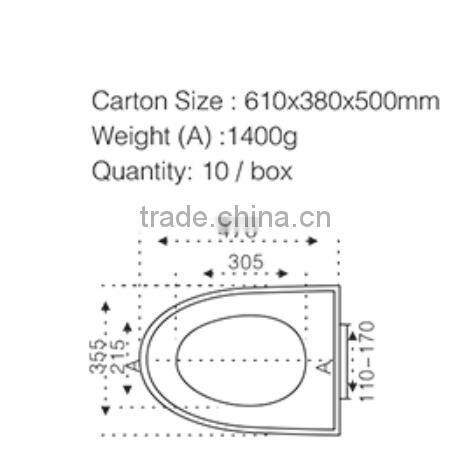 FG350PP soft close pp material square toilet seat with slow down hinge