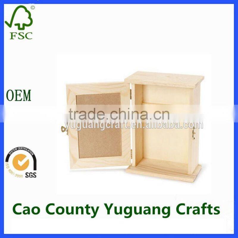 Custom Unfinished Wood Key Box Cabinet