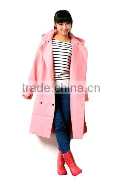 New arrived EVA fashion women medium-long trench rain coats