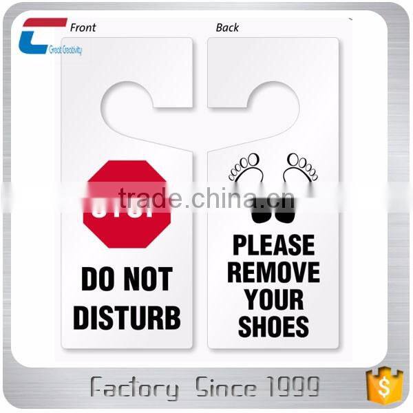Irregular Shape PVC Door Hanger Hotel Room Plastic Hanger