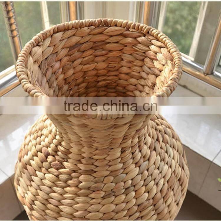 Novelty straw handcraft italian tall flower vase large floor vases for home decor