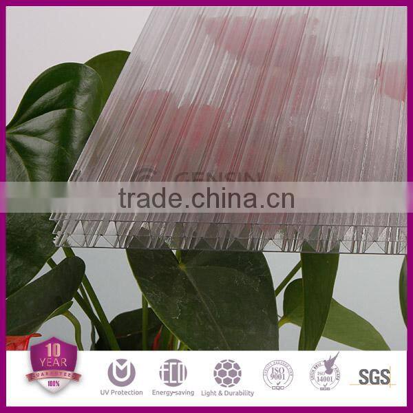 Construction Skylight Opaque Polycarbonate Sheet Hollow Multiwall UV Resistance Coating High Compact Strength