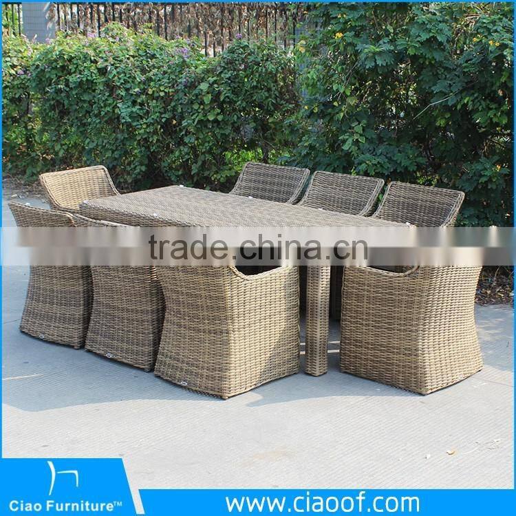 Outdoor Synthetic Rattan Square Dining Table For 8