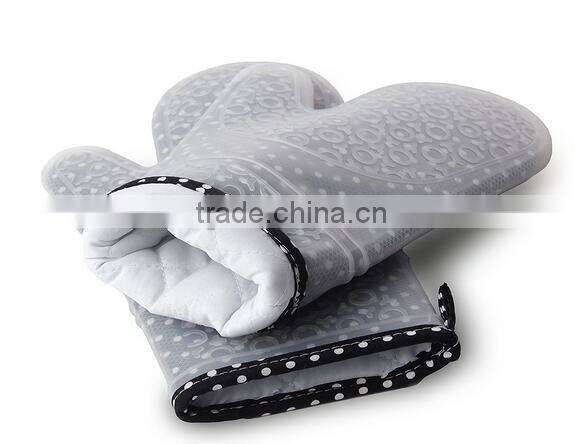 Washable Quilted Cotton Linings Silicone Protective Baking Gloves