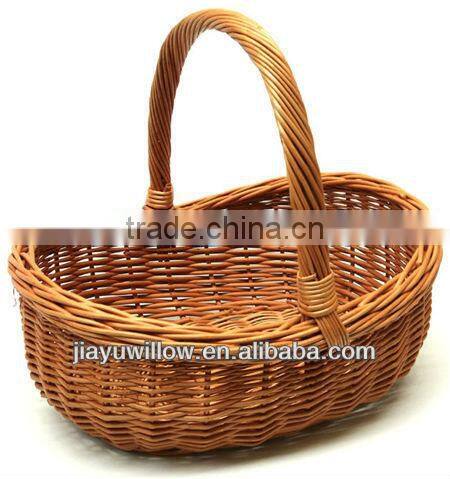 Round water hyacinth food basket with handle for Christmas
