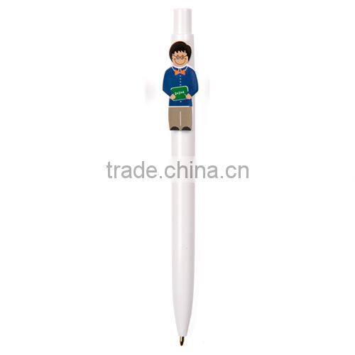 Best selling funny plastic ball pen with professions dolls