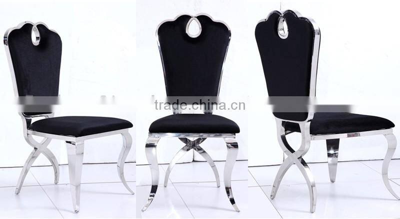 cross legs stainless steel dining chair for banquet